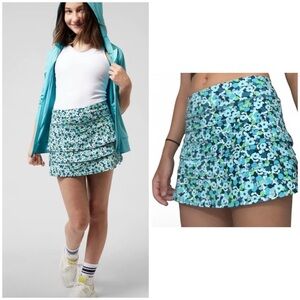 Athleta Aqua & Navy Floral Tiered Skort for Girls